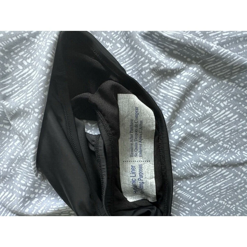 Swim Solutions Women's V-neck Abstract Bow Front  Swim dress Black & White 8 - Picture 11 of 11